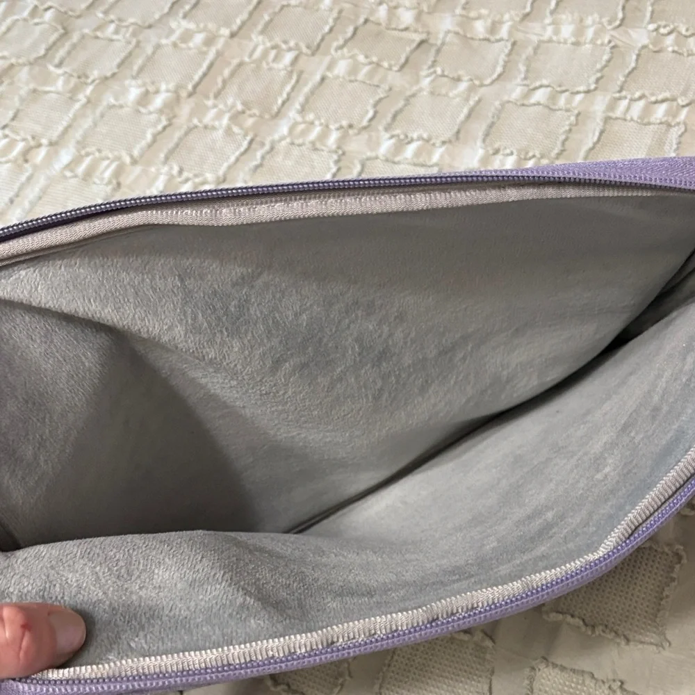 Purple Tablet Sleeve with zipper closure and outside pocket